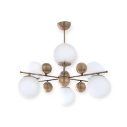 Pallovalaisin 6 Messingin värinen runko valkoisilla lampuilla