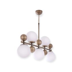 Pallovalaisin 5 Messingin värinen runko valkoisilla lampuilla