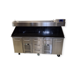 AD-CHEEF pizzavetolaatikosto musta graniitti, 2400x800x900/1640mm