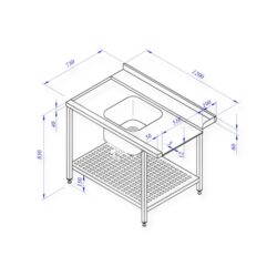 Esipesupöytä 1200x750 mittatilaus