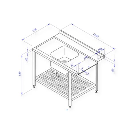 Esipesupöytä 1400x750 Esipesupöytä 1400x750