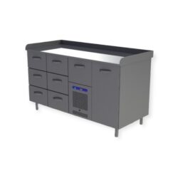 Pizzavetolaatikosto RestaRama jauhoreunoilla, 1600x660x900mm