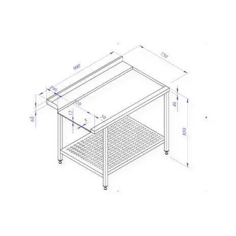 Purkupöytä 900x750 Purkupöytä 900x750