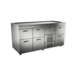 Baarimestarinpöytä RestaRama 6 korille +1 ltk tölkeille, 1600x660x900mm