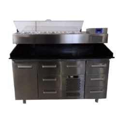 AD-CHEEF pizzavetolaatikosto musta graniitti, 1740x800x900mm